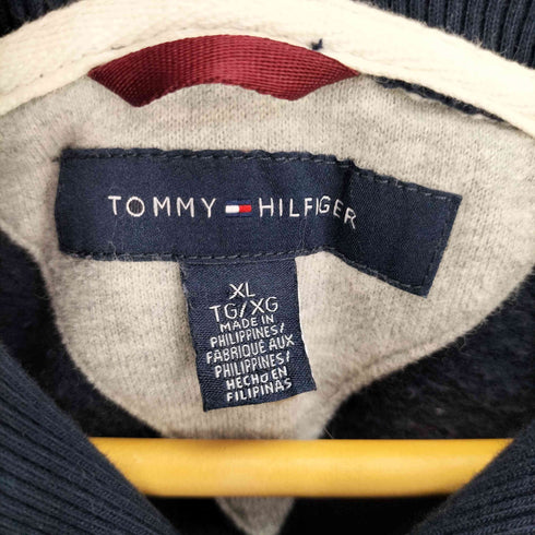 トミーヒルフィガー TOMMY HILFIGER ロゴ刺繍 ショールカラー スウェット シャツ メンズ import:XL